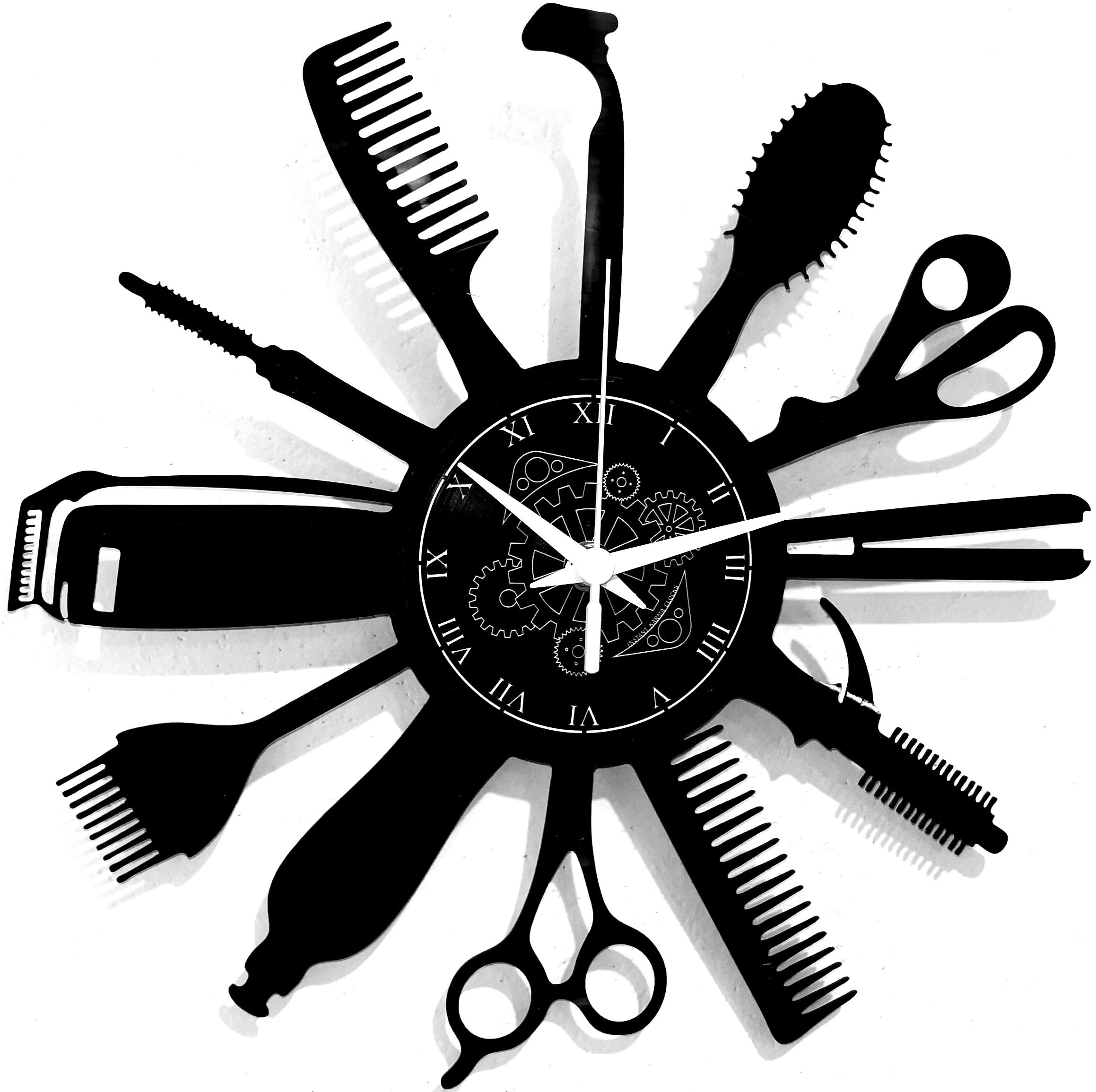 Instant Karma Clocks | Wall Clock | Barber Shop | Hair Salon | Hairdresser Stylist (Black B5)