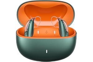 JIUYEE Hearing Aids, Bluetooth Rechargeable OTC Hearing Aids for Seniors and Adults with Dual-Mic AI Noise Reduction, 64-Channel Clear Sound Processing and Lightweight All-Day Comfort Design (Green)
