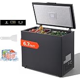 VEVOR Chest Freezer, 6.7 Cu.ft Compact Deep Freezer, Free Standing Top Open Door Chest Freezers with 2 Removable Baskets &amp; Adjustable Thermostat - Energy Saving, Low Noise &amp; Garage Ready, Black