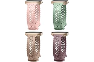 Dirrelo 4 pack Lace Silicone Band Compatible for Fitbit Sense Bands/Fitbit Versa 3 Bands Women/Fitbit Versa 4 Bands/Sense 2 Bands, Soft Ultrathin Hollow-out Sport Watch Strap Replacement Wristbands