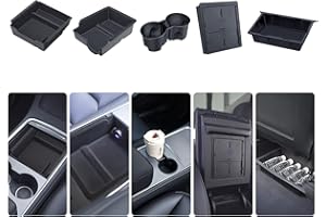 Center Console Organizer Tray 5PCS for Tesla Model Y Accessories 2024-2020(Not Fit 2024 2025 Model Y Juniper) Armrest Storage