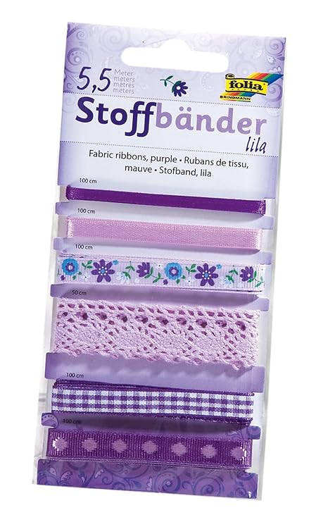 folia 12204 - Stoffbänder, 6 stück, lila