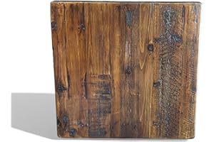 HEIRLOUM Rustic Reclaimed Wood Dining Table Top, Dark Brown Matte Finish, for Restaurants/Cafes/Home (30" x 30")