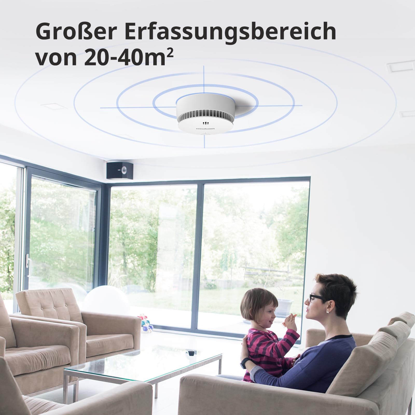 WISUALARM Rauchmelder Vernetzt, 5 Stück Vorverkettet, Rauchmelder 10 Jahre Batterie, Feuermelder Vernetzt, Rauchmelder mit Test/Silence, Alarme Durch Fernbedie 6
