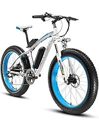 Cyrusher Fat Tire Bike Snow Bike Mountain Bike with Motor 500W 48V Lithium Battery Extrbici XF660 Shimano 7 Speeds System 4.0 inch Fat Tire Suspension Fork Dual Disc Brakes