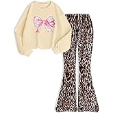 HSOXLQF Kid Girls Clothes 2 Piece Outfit Butterfly Sweatshirt & Flare Leg Pants Fall Winter for Girl Cute Set