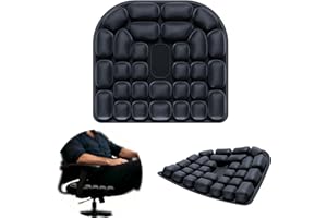 Inflatable Seat Cushion, Pressure Relief Airplane Seat Cushion for Long Flights Built-in Air Pump, Portable Car Seat Cushions