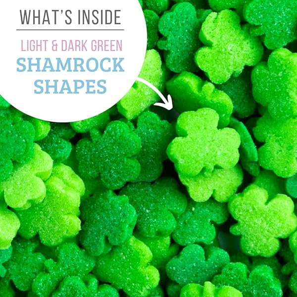 SWEETS INDEED ST PATRICKS DAY SHAMROCK SPRRINKLES, CLOVER GREEN QUINS – 10 OUNCES BULK DECORATIVE SPRINKLES FOR BAKING & DECORATING CUPCAKES, COOKIES, CAKES & DESSERTS