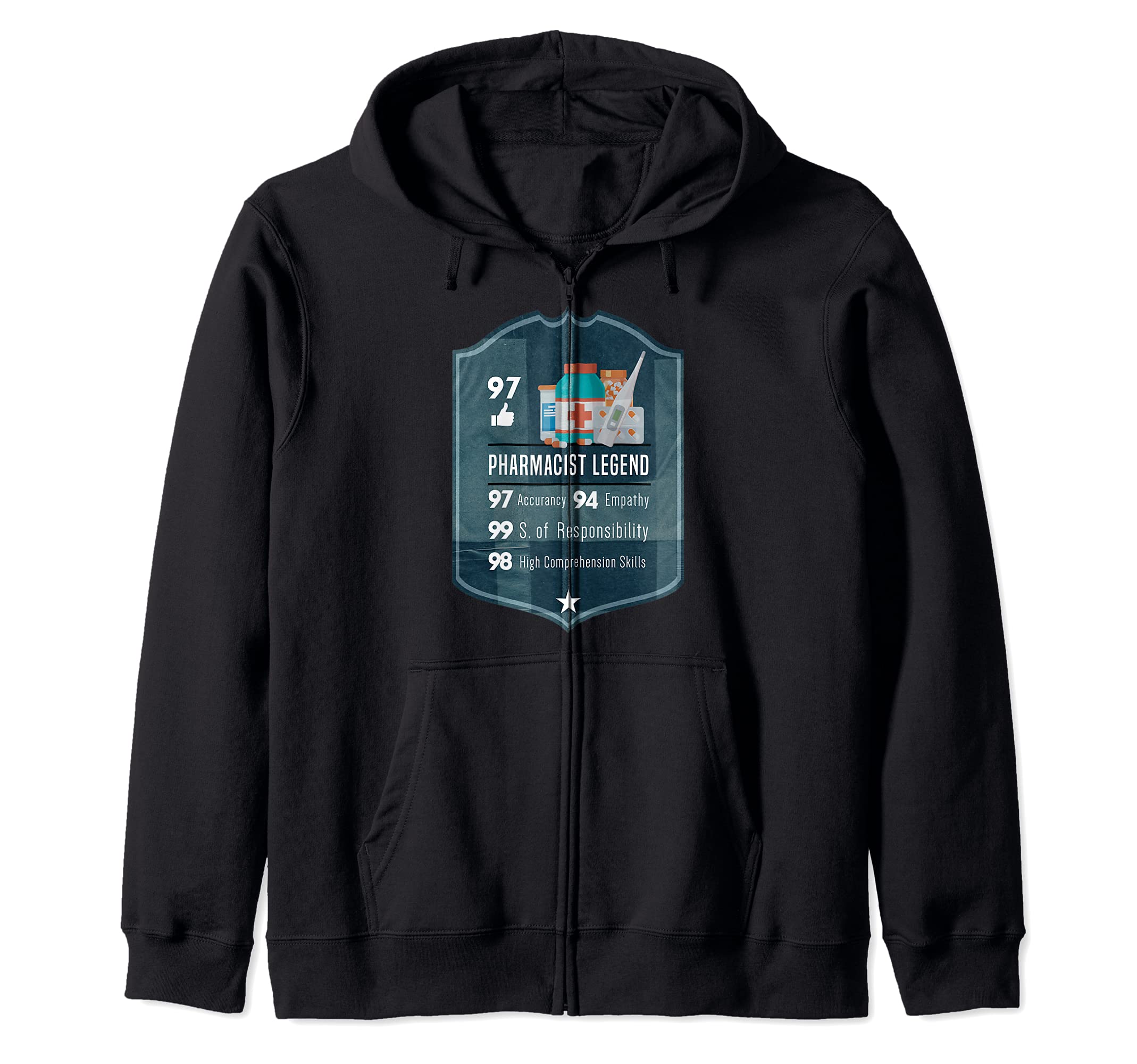 Pharmacist Crest Farewell Award Colleague Pharma Zip Hoodie