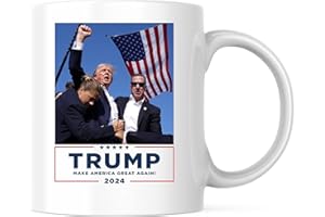 BLISS MONKEY CO. Trump Shot At Coffee Mug - Trump Bloody Ear Fist Pump PA Butler Pennsylvania Rally Failed Assassination Attempt - Trump 2024 - 11 Ounce Coffee Cup - Dishwasher and Microwave Safe - TRUMP15