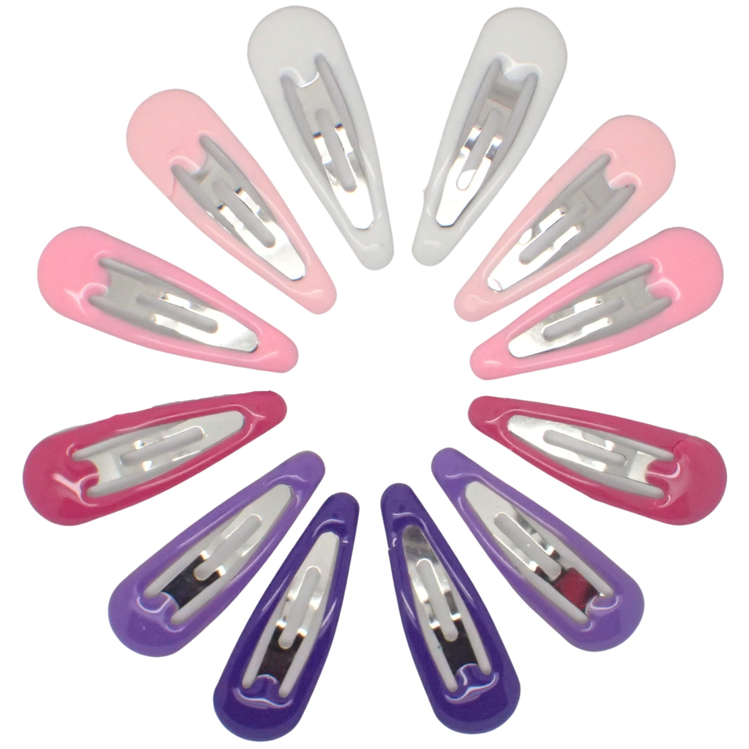Topkids Accessories Small Mini Snap Hair Clips for Girls and Women, Girls Hair Accessories, Hair Styling Clips, Hair Slides, Mini Hair Clips, Toddler Hair Clips (Pink Purple Tones x12)