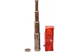 collectiblesBuy Leather Covered Focus Point Tube Telescope – Handmade Nautical Spyglass Antique Retro Maritime Authentic Art 