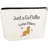 Otter Makeup Bag Otter Lover Gift Sea Otter Gifts for Women Animal Lover Cute Otter Animal Gift Inspiration Gifts for Friend Cosmetic Bag Birthday Christmas Gifts for Her Sister Cosmetic Travel Pouch
