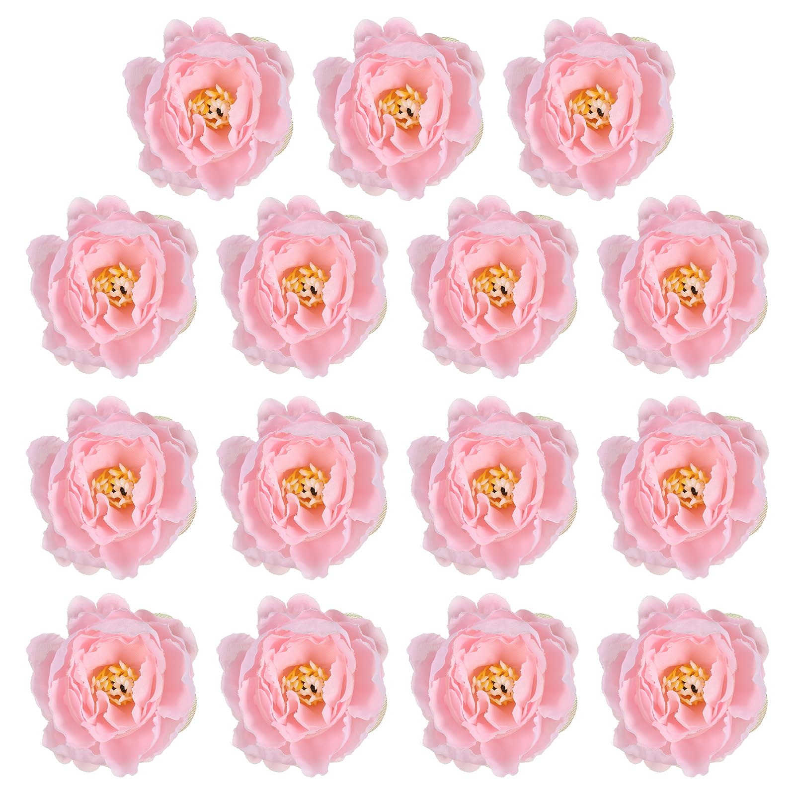 PATIKIL Artificial Flower Head, 30 Pcs Fake Flowers Heads Bulk Silk Peony Heads Simulation Flower for Bouquets Wreaths Wedding Decor, Pink