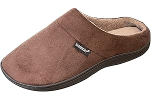 isotoner Men's Open Back Slipper with Memory Foam and Indoor/Outdoor Sole