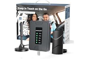 ANNTLENT Cell Phone Booster for Car, Truck and SUV | Boosts Signal for All U.S. Carriers | Supports Multiple Users and Devices | Easy to Setup | FCC Approved