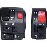 7/8" 22mm ATV Motorcycle Handlebar Control Switches Left Right for Horn Button Turn Signal Electric Fog Lamp Light Start Kill Warning Light