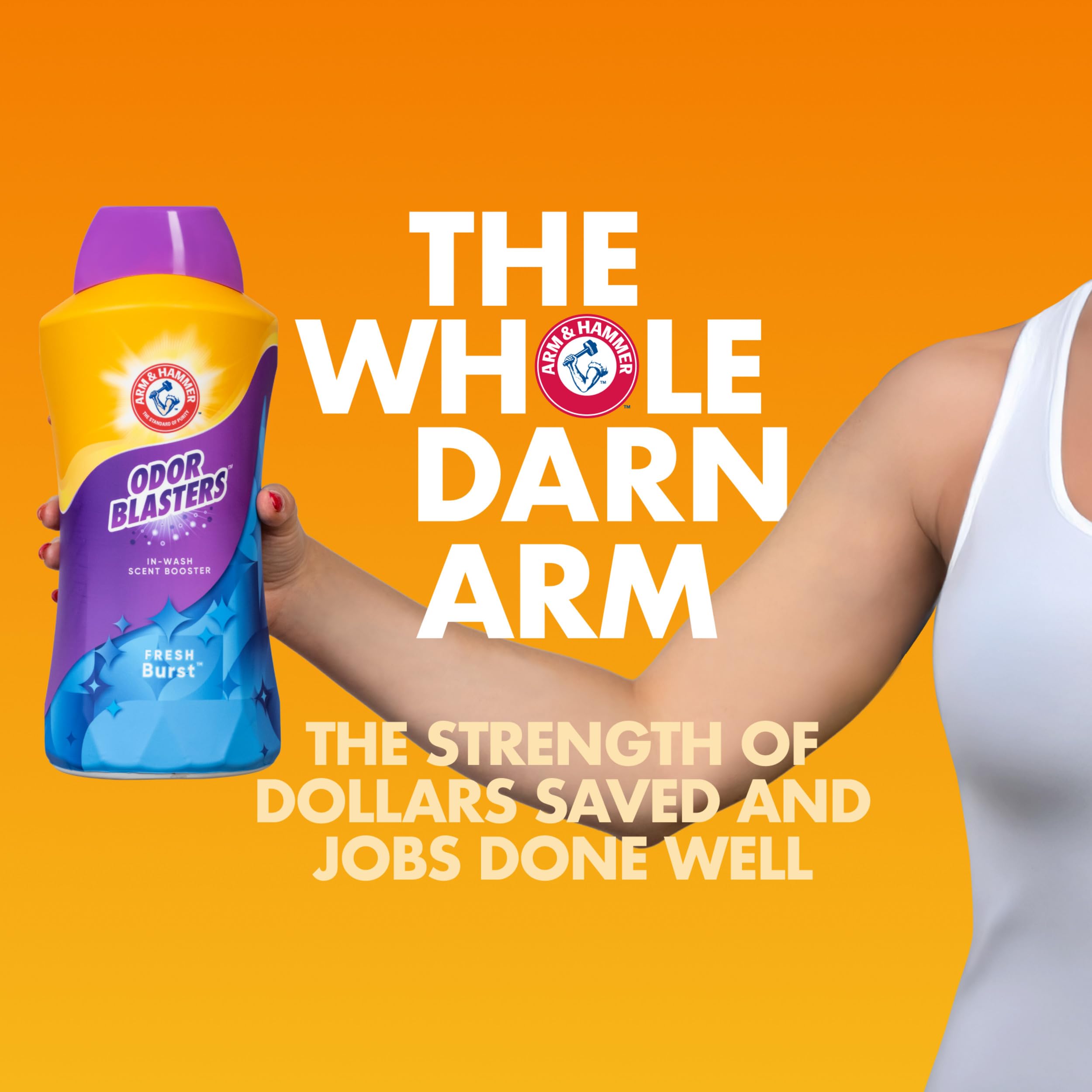 ARM & HAMMER Odor Blasters In-Wash Scent Booster, Laundry Scent Booster Fresh Burst Scent, 45 Oz