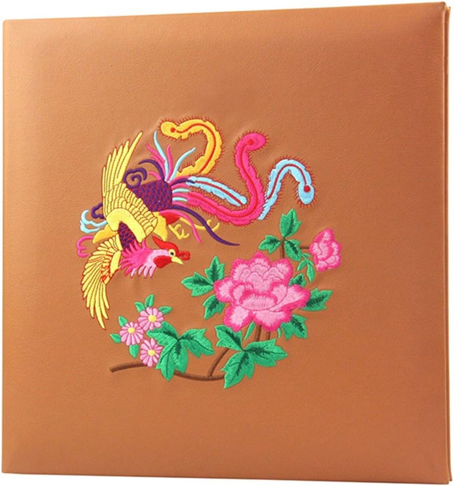 PHOTO ALBUM Magnetic Self Stick, PU Embroidery Cover, 20 Pages (40 Faces), Creative Family Couple Albums photos tourism love (color : White card)