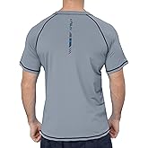 Mens Swim Shirts UPF 50+ Sun Protection Quick Dry SPF Rash Guard Outdoor Beach Fishing T Shirts
