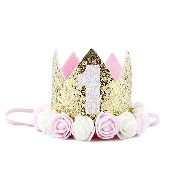 Amazon Com Baby Princess Tiara Crown Baby Girls First Birthday Hat