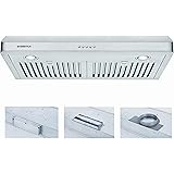 30 Inch Under Cabinet Range Hood Kitchen Vent Hood,Built in Range Hood for Ducted in Stainless Steel, 400 CFM with…