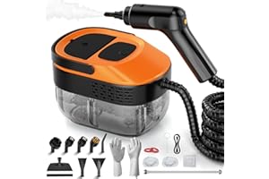 AIROPR Steam Cleaner for Home & Car, 15s Fast Heat Handheld Steamer for Cleaning, 1.6L Large Tank, 3-Level Steam Control with 17-Piece Accessories Kit for Floors, Couches, Tiles, Grout, Dirt, and Grease