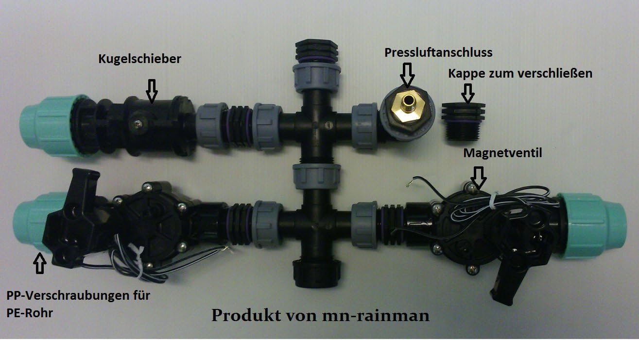Rain Bird Magnetventile Bewasserung Fur Ventilbox M N Rainman Vormontierter 4 Zonen Verteiler Inkl Anschluss Pe Rohr 25 Mm