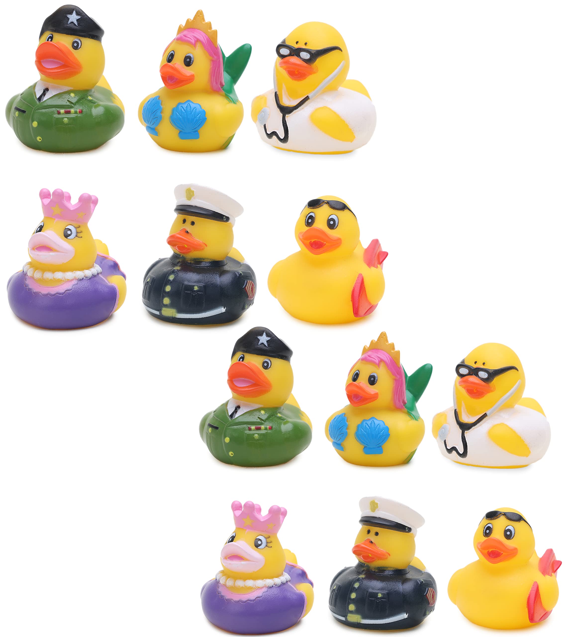Toyland® Pack of 12 - 6cm Novelty Rubber Ducks - Bath Toys - Duck Races - Designs Chosen At Random