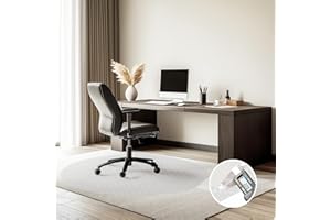 WISTERY Heavy Duty Office Chair Mat for Carpet 36"x36",2.2mm PVC Material Chair Mat for Carpeted Floor Slip Resistant Carpet Protector for Home Office Easy Glide Desk Floor Mat for Office Chair on Carpets