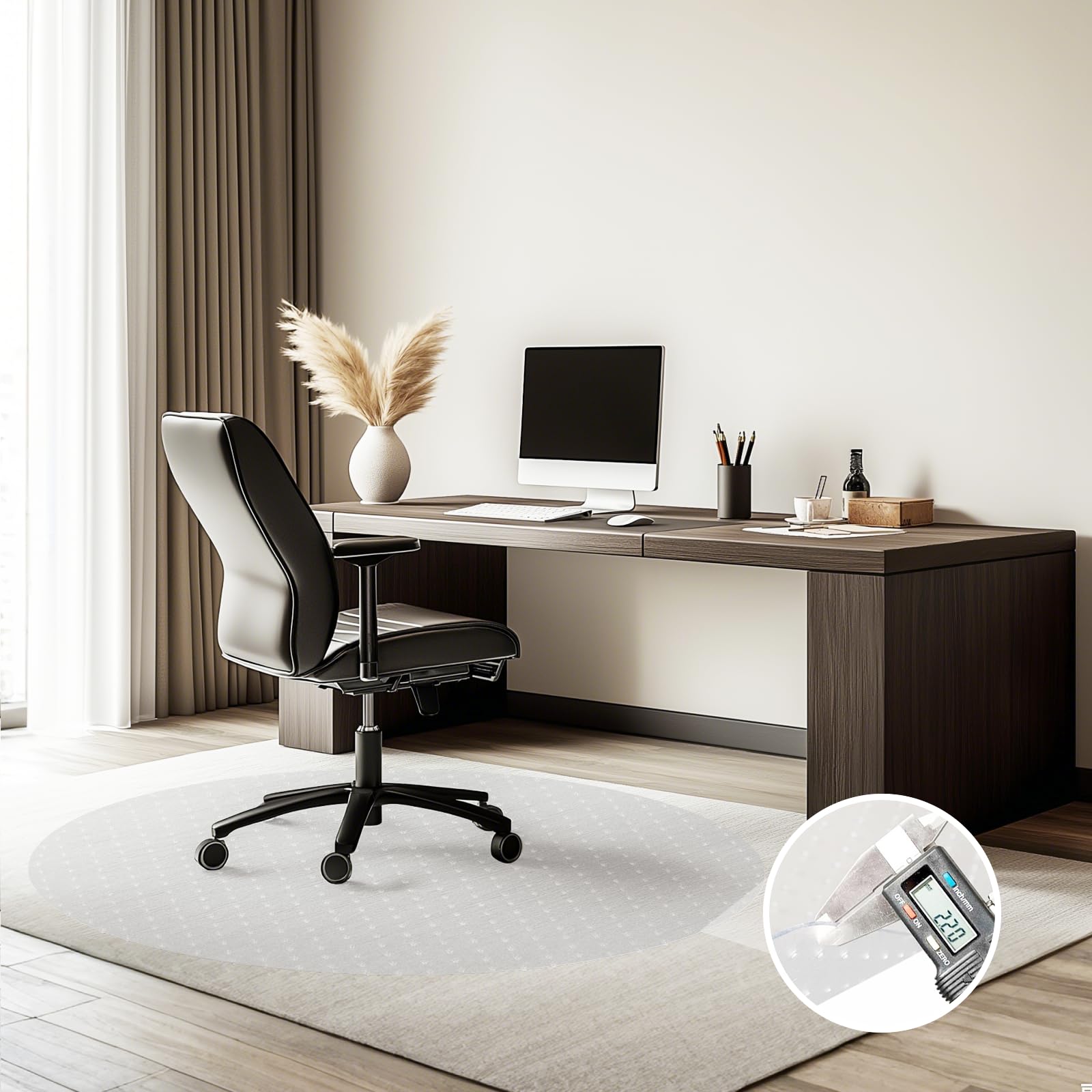 Photo 1 of ** 2 PACK*
Heavy Duty Office Chair Mat for Carpet 36"x36",2.2mm PVC Material Chair Mat for Carpeted Floor Slip Resistant Carpet Protector for Home Office Easy Glide Desk Floor Mat for Office Chair on Carpets