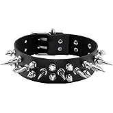 MILAKOO Punk Gothic Leather Choker Collar Chokers with Spikes Adjustable for Men Women