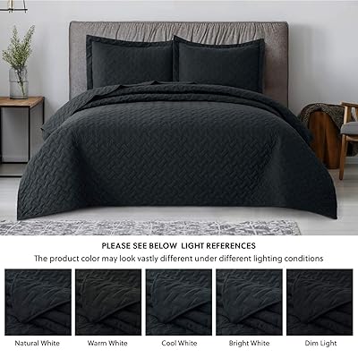 Buy Bedsure Quilt Sets Queen Black Bedspreads Full Size For Queen Bed Coverlet Lightweight 3 Pieces Includes 1 Quilt 2 Shams Online In Ghana B07pmrwwvg