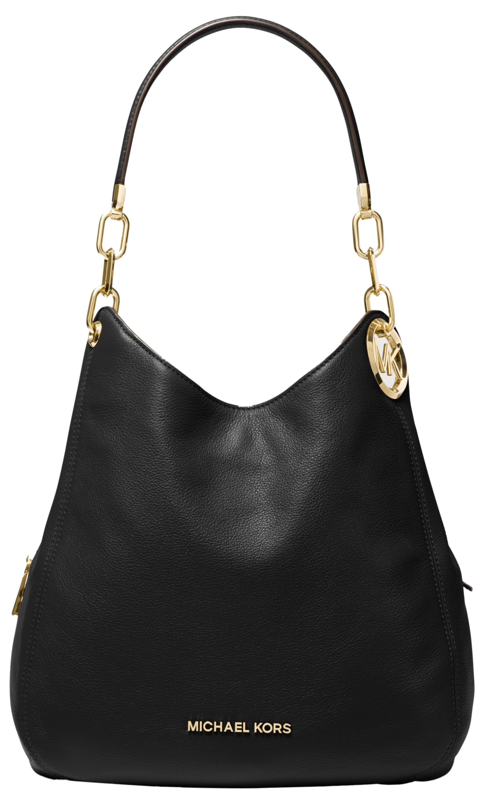 Michael Kors Women LG Chain Shldr Tote Bag, Black, Large