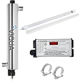VIQUA VH410 Whole-Home UV Water System, 18 GPM, 3/4-1 Inch NPT, 100-240V | Compact point-of-entry system supports up to 18 GPM for larger homes, with a stainless steel chamber and lamp timer.