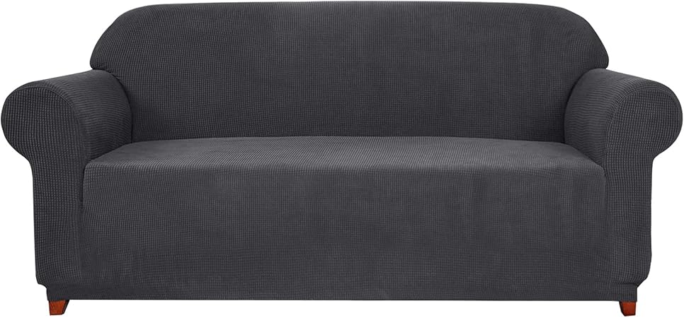 Subrtex 1 Pièce Housse De Canapé Extensible Housse De Fauteuil Avec Accoudoirs élastique Canapé Protection 3 Places Gris