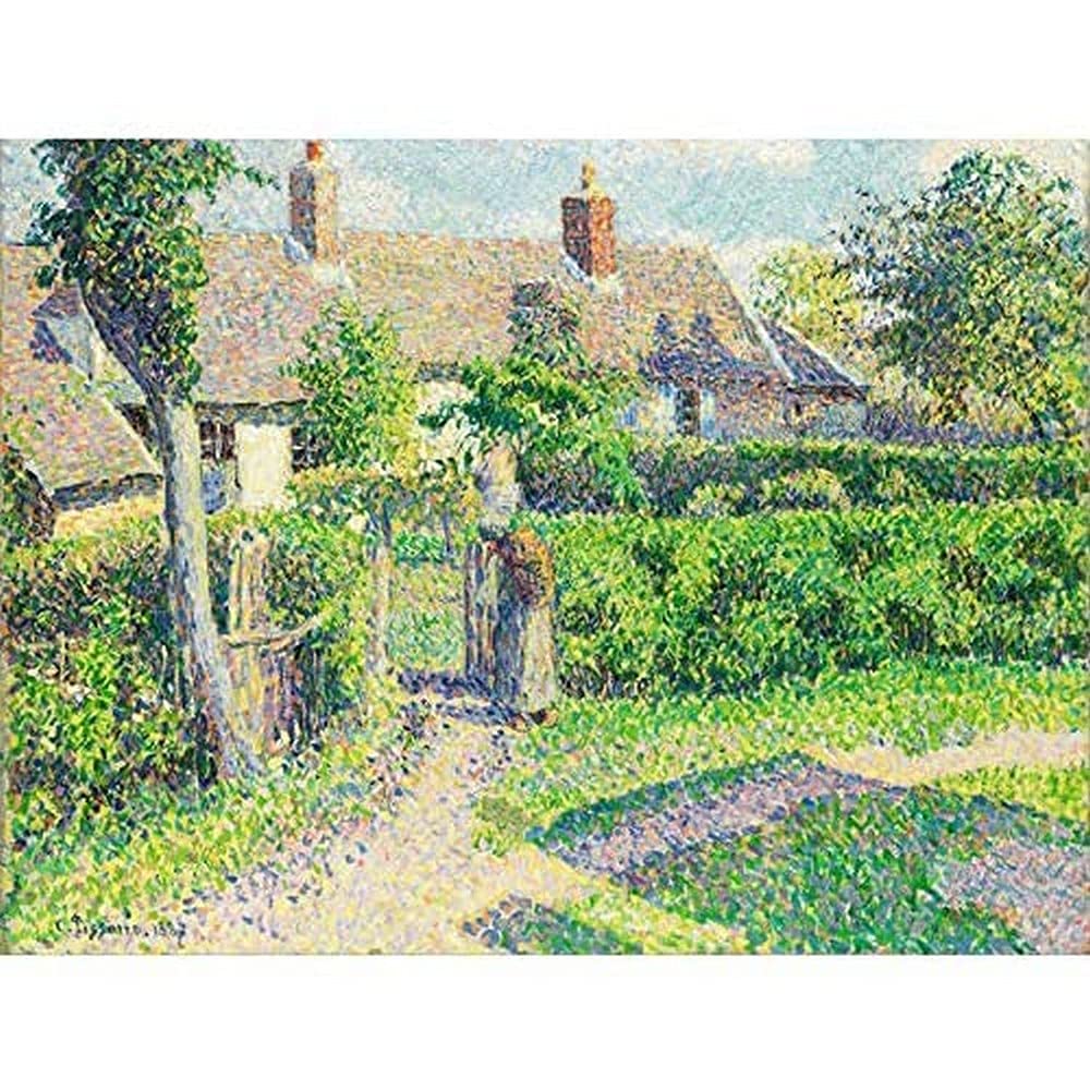 Pissarro Peasants Houses Eragny Art Print Canvas Premium Wall Decor Poster Mural