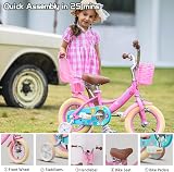 Glerc Maggie 12 Inch Kids Bike with Doll Seat Basket Stabilizers Pink view 3