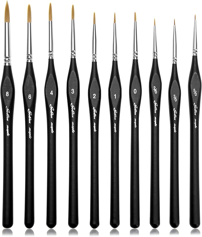 10 Pcs Best Professional Detail Paint Brush, Miniature Brushes Will Keep a Fine Point and Spring