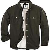 Champ Horse Men's Sherpa Lined Flannel Quilted Jacket Long Sleeve Cotton Plaid Snap Button Up Shirts Jacket