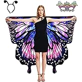Double-Sided Printing Butterfly Costume for Women, Adult Butterfly Wings for Woman, Halloween Costume Fairy Wing Cape