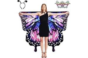 VARYOWOP Double-Sided Printing Butterfly Costume for Women, Adult Butterfly Wings for Woman, Halloween Costume Fairy Wing Cape