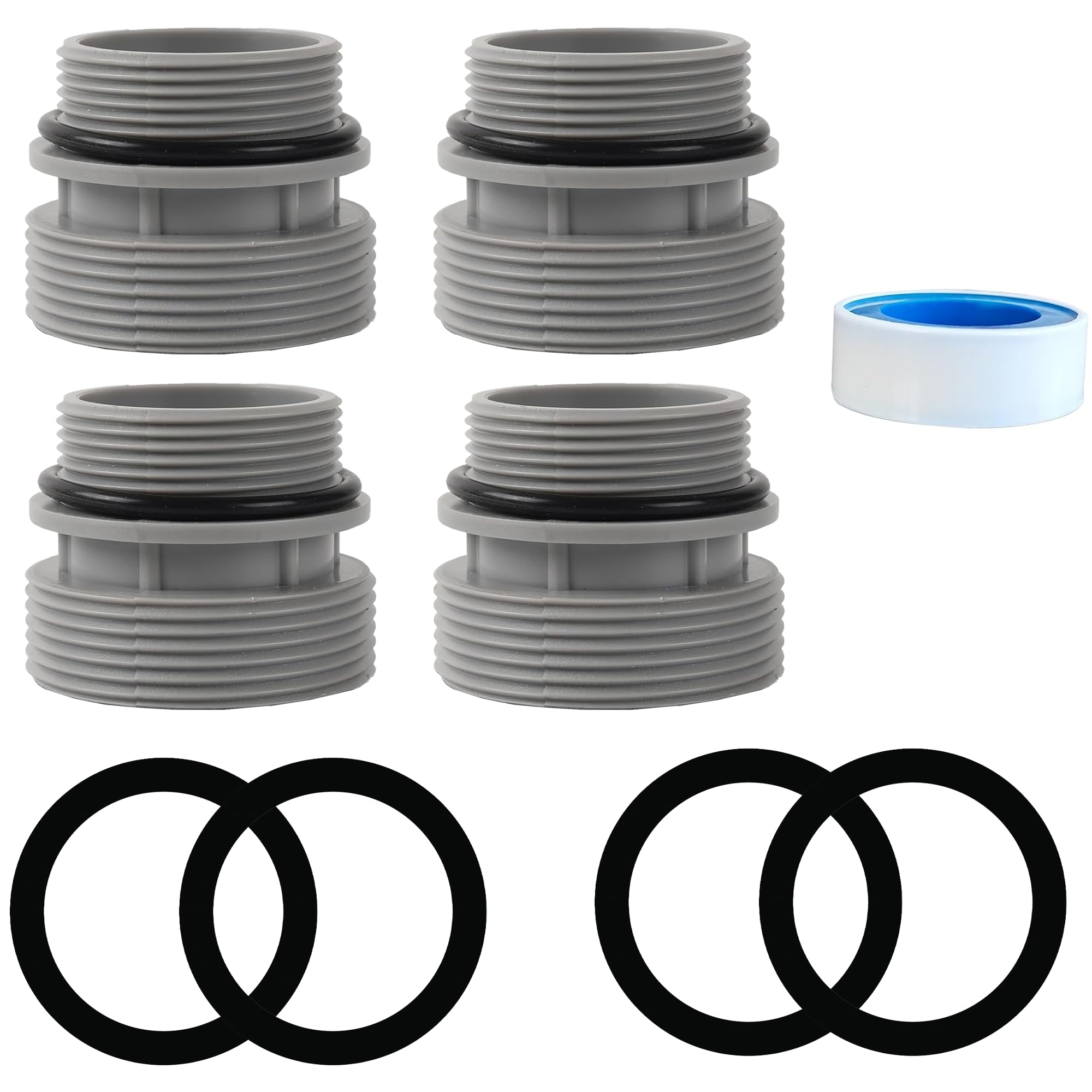 Photo 1 of TonGass (4-Pack) 40mm to 1 1/2” Filter Hose Conversion Kit Above Ground Pool Adapter Connects 40mm Hoses to Standard 1 1/4” or 1 1/2” Filter Ports