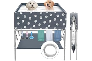 Doerpuz Dog Bathtub and Folding Dog Washing Station for Bathing Shower and Grooming,Dog Washing Station for Home with Lager Space Suitable for Small, Medium, Large Pet Dog Indoor, Outdoor