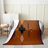 Feelyou Southwest Native American Design Plush Throw Blanket Queen 90"x90" Western Decor Blanket All Season Blanket Southwestern Geometric Flannel Fleece Blanket Women Men Striped Boho Blanket
