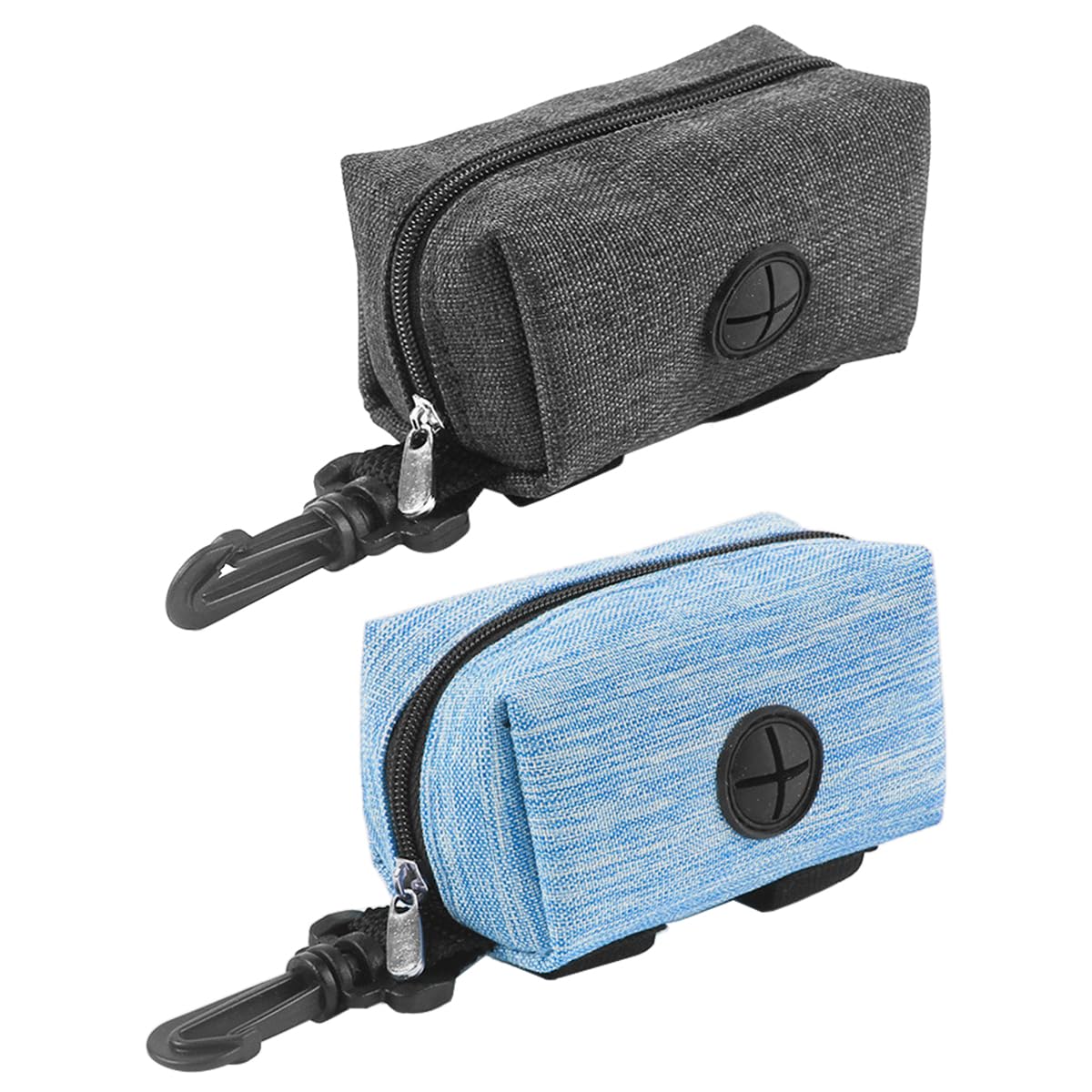 CENPEK Pack of 2 Dog Waste Bag Dispenser Dog Bag Poop Dispenser for Pet Lovers when Walking, Running or Hiking(Black + Blue)