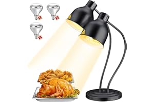 Food Heat Lamp - [3 Bulbs Included] [Rapid-Heating], 500W Commercial Heat Lamp for Food, Electric Catering Warmer Light for B