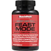 MuscleMeds Feast Mode Appetite Stimulant Weight Gain Pills Digestive Enzymes Safe and Effective 90 Caps, Unflavored, 90 Count