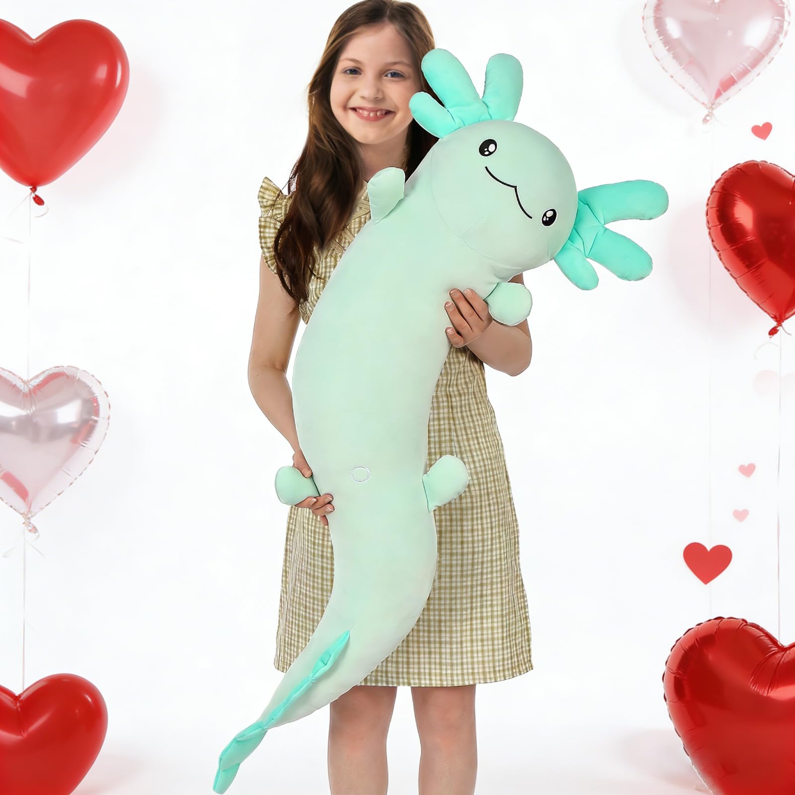Photo 1 of ****ITEM SIMILAR****
Tezituor Soft Stuffed Axolotl Plush Glow-in-Dark Stuffed Animal 48'', 4ft Green Plush Salamander Body Pillow for Axolotl-Lover Cute Cuddly Throw Pillow for Girls 6-12 Gifts Christmas