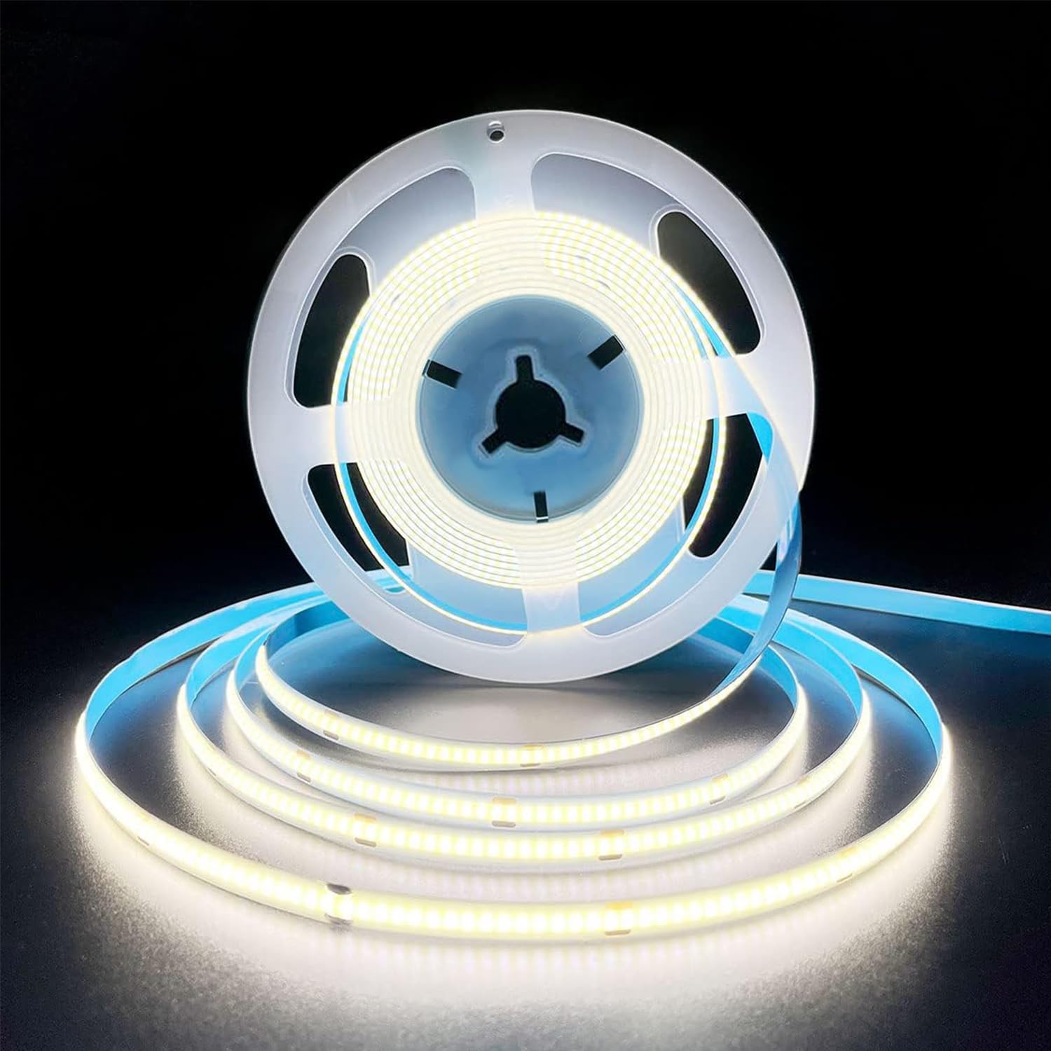 PGETWV COB Led Strip, 6000K White LED Strip Lights, DC24V 5M 480LEDs/M CRI 90+, Easy DIY Home Decor Installation, Flexible Under Cabinet Tape Light for Bedroom, Home DIY Lighting — image 1